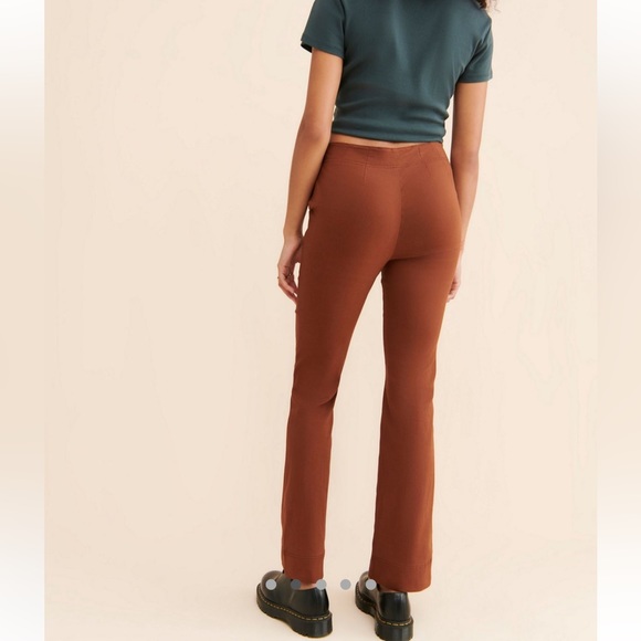 Go for that slim flare pant Brown 90s 2000s zipper front stretchy Xs free people - Picture 3 of 4